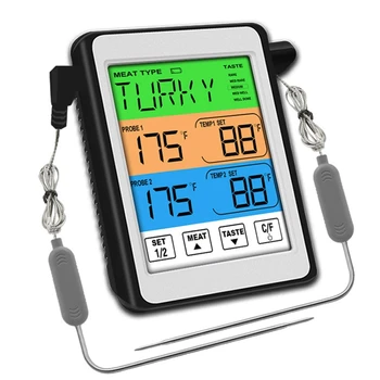 Dual Probe Digital Madlavning Kød Termometer Stort LCD-Baggrundslys Mad, Grill Termometer med Timer-Funktion for Rygeren Køkken