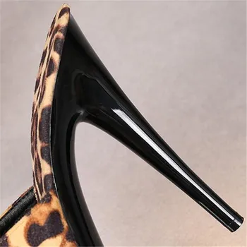 Sommeren Nye Natklub sexede højhælede tøfler Kvinder leopard damer hjemmesko sandaler tyk bund 15CM sko, tøfler størrelse 34-43