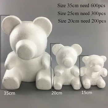 15/20 / 35CM model polystyren skum white bear steg blomst håndværk DIY Julegave part forsyninger dekoration i hjemmet indretning
