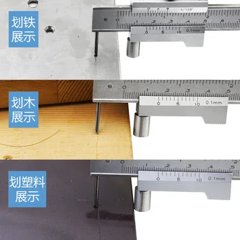 Høj kvalitet parallel afgørelse lineal 200 mm hårdmetal vernier scribing caliper legering mærkning nål 2019 NY