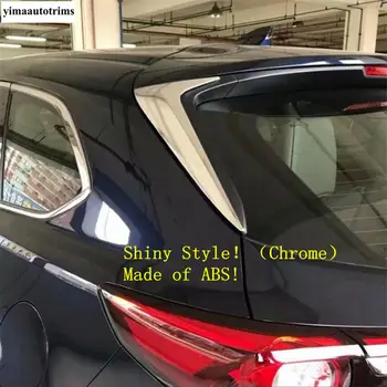 Bageste Hale Trekant Vindue Spoiler Fløj Dække Trim Panel Bil Dækker Passer Til Mazda CX-9 CX9 2017 2018 2019 2020 ABS Shiny Chrome