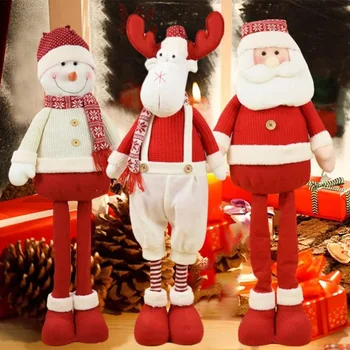 Jul Optrækkelige Dukker Santa Claus, Sne Mand, Elk Legetøj Xmas Figurer Red Xmas Tree Ornament Jul Pynt Til Hjemmet
