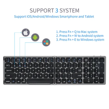 AVATTO FK328 Bærbare Folde Trådløse Bluetooth-tastatur med Numerisk Tastatur Område til Windows ,Android, IOS Tablet ipad Telefon