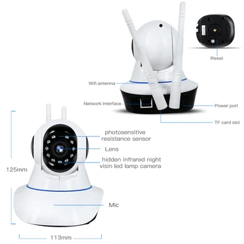 1080P Trådløse WiFi-Sikkerhed, IP-Kamera Hjemme Overvågning CCTV Kamera babyalarm Pan Tilt Camara Night Vision, Motion Detection