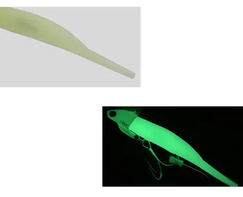 Fishing Lure Glow Jig Head Fish Soft Bait Treble Hook Needle Tail Jigs Luminous Fish Artificial Lures