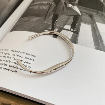 Kinel 925 Sterling Sølv, med Nye Mode, Uregelmæssig Solid Armbånd Armbånd til Kvinder Justerbar Håndlavede Sølv Smykker Gaver