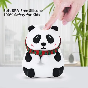 Silikone Nat Lys LED Touch Sensor Panda Lampe Til Baby, Børn, Børn, Børnehave 7 Farver USB-Genopladelige Ved siden Soveværelse Indretning