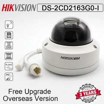 Hikvision DS-2CD2163G0-jeg DS-2CD2163G0-ER 6MP Kuppel netværkskamera POE H. 265 SD-Kort Slot IR-30m IP-Kamera Erstatte DS-2CD2185FWD-jeg