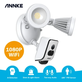 ANNKE 1080P AI Projektør HD Kamera Wifi IP-Kamera Med To-Vejs Audio Flere Intelligente Opdagelse Funktioner IP55 Vandtæt