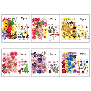 Tørrede Blomster, UV-Resin Dekorative, Naturlige Blomster Stickers 3D Tør Skønhed Decal F3MF