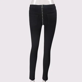 Fabrikken Kilde Salg 2020 Ny Stil High-q Lynlås Elastiske Fabic Materiale Sort Blå Hot Salg Sexet Streetwear Kvindelige Bukser-Jeans