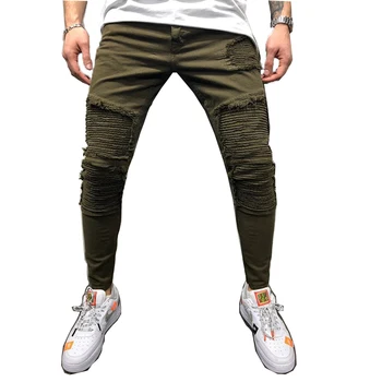 REPPUNK 2019 Nye Mode Mænd Jeans Slim Biker Jeans Streetwear Hiphop Elastisk Tynde for Mandlige Enkel Denim Joggere Bukser