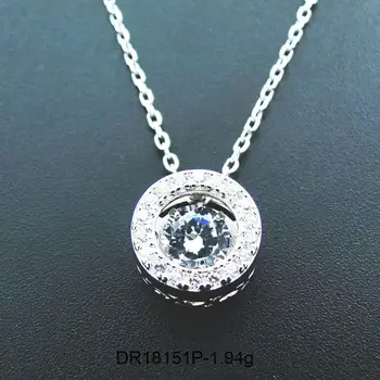 Hot Sælger 925 Sterling Sølv Flytter Smykker Dancing Diamant Bevæger sig CZ Vedhæng Til Gave