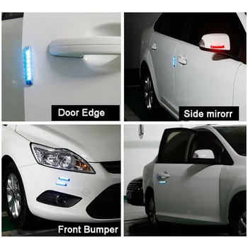 Solenergi Bil Døren Kant Guard Anti-kollision Anti-statisk LED Strobe Advarsel Lys