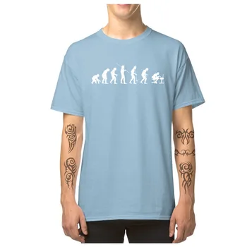 Bomuld, Male T-shirts Gamer Evolution T-Shirt Mænd Sjove Computer Spil Tees Sommer Efterår Runde Krave Streetwear
