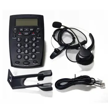 Corded Headset Telefon håndfri Støj Annullering Telefon med Headset til Call Center-Telefon Headset og Tastaturet
