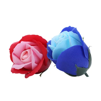 50stk/Box 3-lags Simuleret Steg Duftende Sæbe Blomst Xmas Valentine Fødselsdag Gave Smuk Kunstig Rose Blomster Sæbe