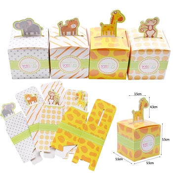 10stk Dyr Candy Box Giraf, Abe Chokolade Papir Boks Til Wild Kids Fødselsdag Jungle Party Indretning Levering DIY Gaver Boxs