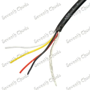 5Meter El-Guitar, Bas Pickup Blodtryksmåling 4 core skærmet kabel (4 kerne og jorden wire) guitar Potter Blodtryksmåling Wire