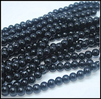 Sort Glas perler, Glas pearl perler, tilbehør, smykker resultaterne runde form, størrelse 4mm 6mm 8mm 10mm 12mm