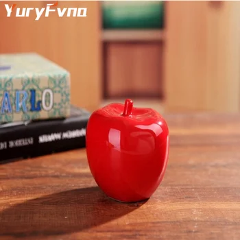 YuryFvna Keramiske Mini Apple Moderne Porcelæn Apple Statue Kreative Håndværk Desktop Lille Dekoration