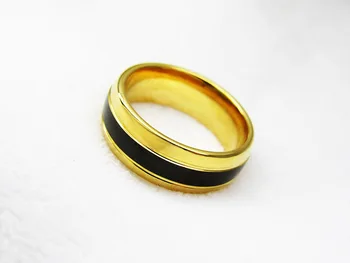 8mm Tungsten Ringen To Gold Dome Riller Og Sort Riller Indlæg Bryllup Bands Smykker