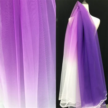 Sort og grå himmel blå, pink lilla, grøn, blød og gennemsigtig gradient mesh gaze materiale Diy bryllup kostume designer-tekstiler