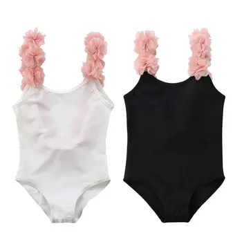 Et Stykke Baby Pige Badetøj 3D Blomster Blomst Rem badedragt Backless Swimsuit Badetøj Svømning Passer til Børn, Beach Wear