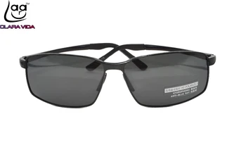 =CLARA VIDA= black Al mg legering skjold sol briller herre Custom Made Nærsynet Minus Recept polariserede solbriller til -6 -1