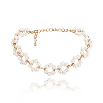 Simple Geometriske Perle Halskæde Armbånd Temperament Beaded Blomst Smykker Sæt Kvindelige