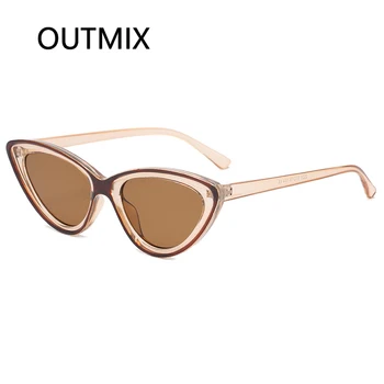 OUTMIX Fashion Små Cat Eye Solbriller Kvinder Cateye Design Damer Sol Briller Søde Sexede Trekantede Solbrille Oculos De Sol