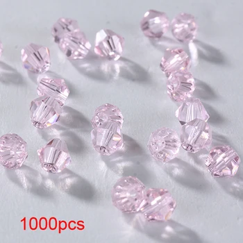 1000pcs 3 mm Bicone 5301 Østrig Krystal Perler, Glas Perler Løs Spacer Perler til gør det selv Smykker at Gøre.Pink