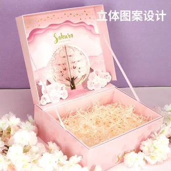 3D slik papir emballage blomst High grade gave box cherry tøj, kosmetiske boksen til Fødselsdag, bryllup упаковка подарочная коробка