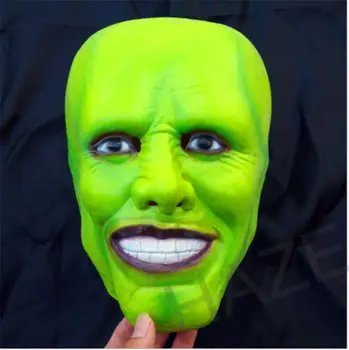 Masken Film Med Jim Carrey Cosplay Halloween Party Green Funcy Kjole Voksen Rekvisitter