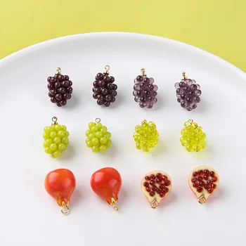 Udsøgte druer/granatæble form 3D-resin/charms, alloy 20pcs/masse diy smykker øreringe/halskæde tilbehør