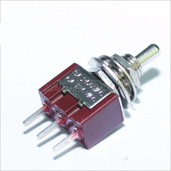 100PCS MTS-102-C2 PCB vippekontakt 6MM 3A 250VAC 6A 125VAC 3 Pin SPDT på den Røde Farve Med Kort Aktuator-Og PCB-Terminal