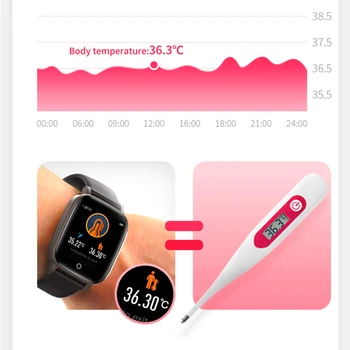 T1 smart ur Fitness Tracker smartwatch mænd smartband reloj ure kvinder pulsmåler, Besked, Påmindelse Blodtryk