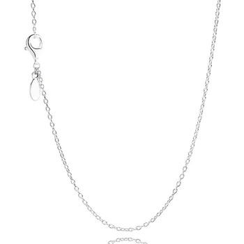 925 Sterling Sølv, Rose Guld Bremse Glidende Lås Anker Kæde Justere Grundlæggende Halskæde Passer Perle-Charme Trendy Smykker
