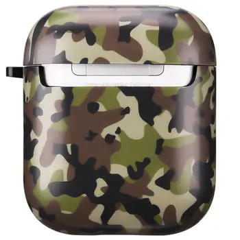 Mode Camouflage IMD TPU etui med Nøglering Til AirPod Opladning Case Cover