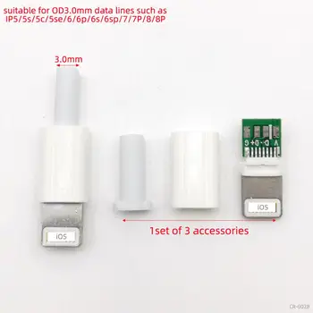 50sets/masse Lightning Dock, USB-Stik med chip board eller ikke han stik svejsning Data OTG line interface DIY data kabel