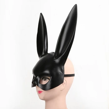 Ny Maskerade Kanin Maske Voksen Sexet Halloween Kostume Tilbehør Prop sort