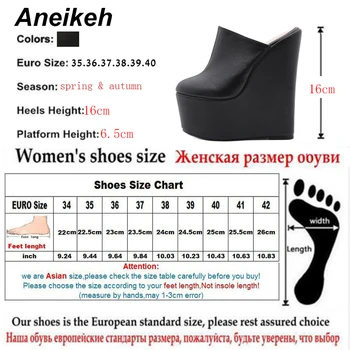 Aneikeh Kvinders Kiler Tøfler Nitte PU Fashio Round Toe Shoes De Mujer Solid 2021 NYE Forår/Efterår Patchwork Damer Sko