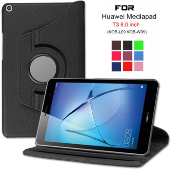 Roterende PU Læder taske til Huawei MediaPad T3 8.0 Ære Spille Pad 2 KOB-L09 KOB-W09 Tablet Funda Dække+Pen