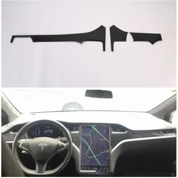 Carbon Fibre Style ABS Bilens Instrumentbræt Meter Air outlet Dække Trim Fit For Tesla MODEL X S 2019