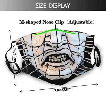 Hellraiser Knappenålshoved Ikke-Disponible Munden Ansigtsmaske Horror Anti Tåge, Støv Maske Med Filtre Til Beskyttelse Åndedrætsværn Maske Dæmpe