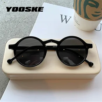 YOOSKE Retro Runde Solbriller Kvinder Brand Designer Vintage Lille Ramme Sol Briller Damer Fashionable koreansk Stil Briller