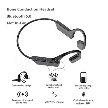 Bone Conduction bluetooth hovedtelefon håndfri vandtæt sport trådløse hovedtelefoner ecouteur headset med Mikrofon til telefoner