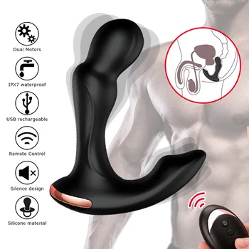 Sex Legetøj Til Mænd, Prostata Massager Vibrator Butt Plug Anal Hale Roterende Trådløse Fjernbetjening USB-Opladning Voksen Produkter Til mænd