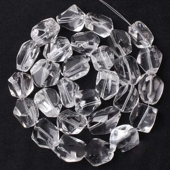 Naturlig Hvid Klar Kvarts Krystal Perler 15
