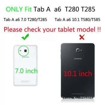 2016 Fanen a6 7.0 taske Til Samsung Galaxy Tab 7.0 T280, T285 SM-T280 SM-T285 Tilfælde Dække Tablet Mode Malet Flip Funda Shell